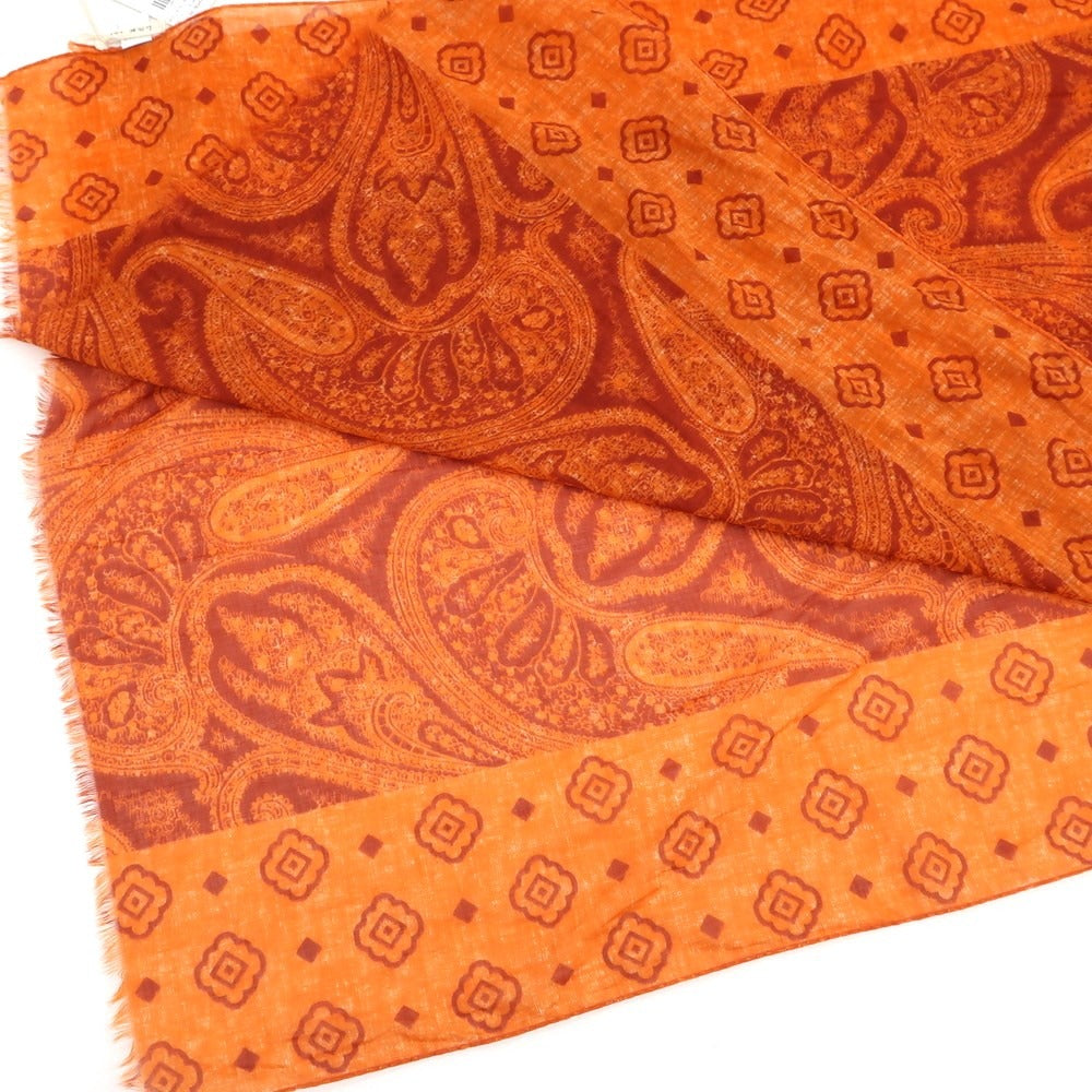 [New] LBM1911 Cotton Printed Stole Orange x Red [Condition Rank N] [Men&