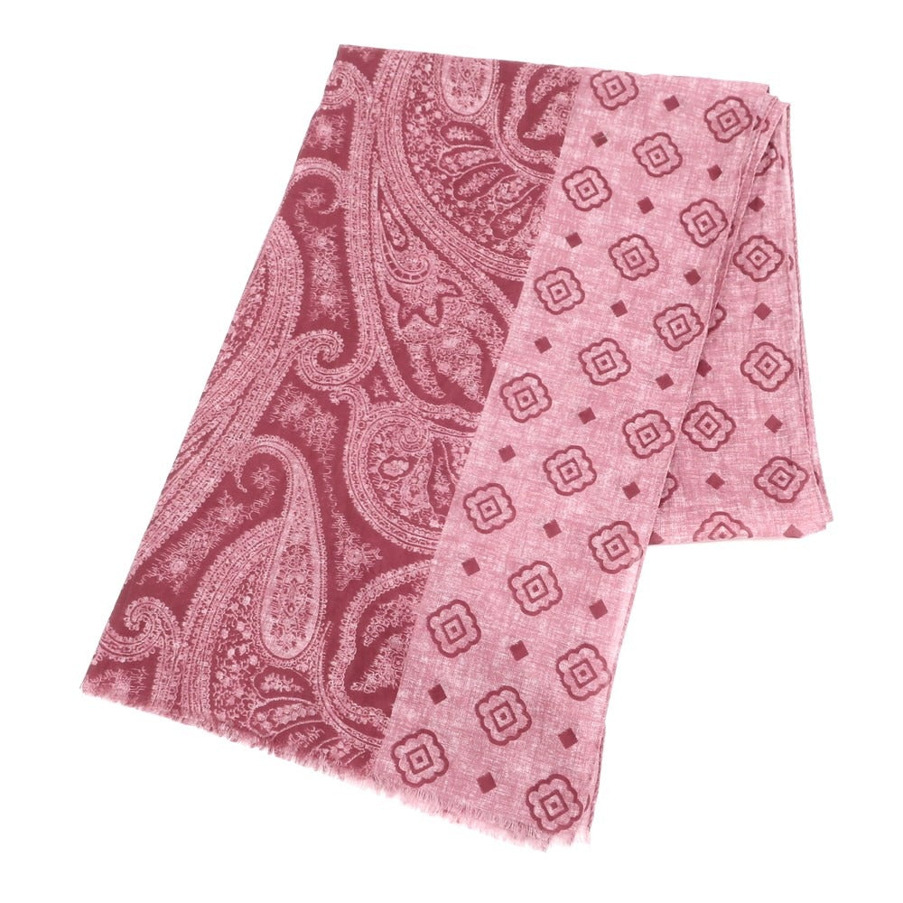 [New] LBM1911 Cotton Printed Stole Pink Purple x Wine Red [Condition Rank N] [Men&