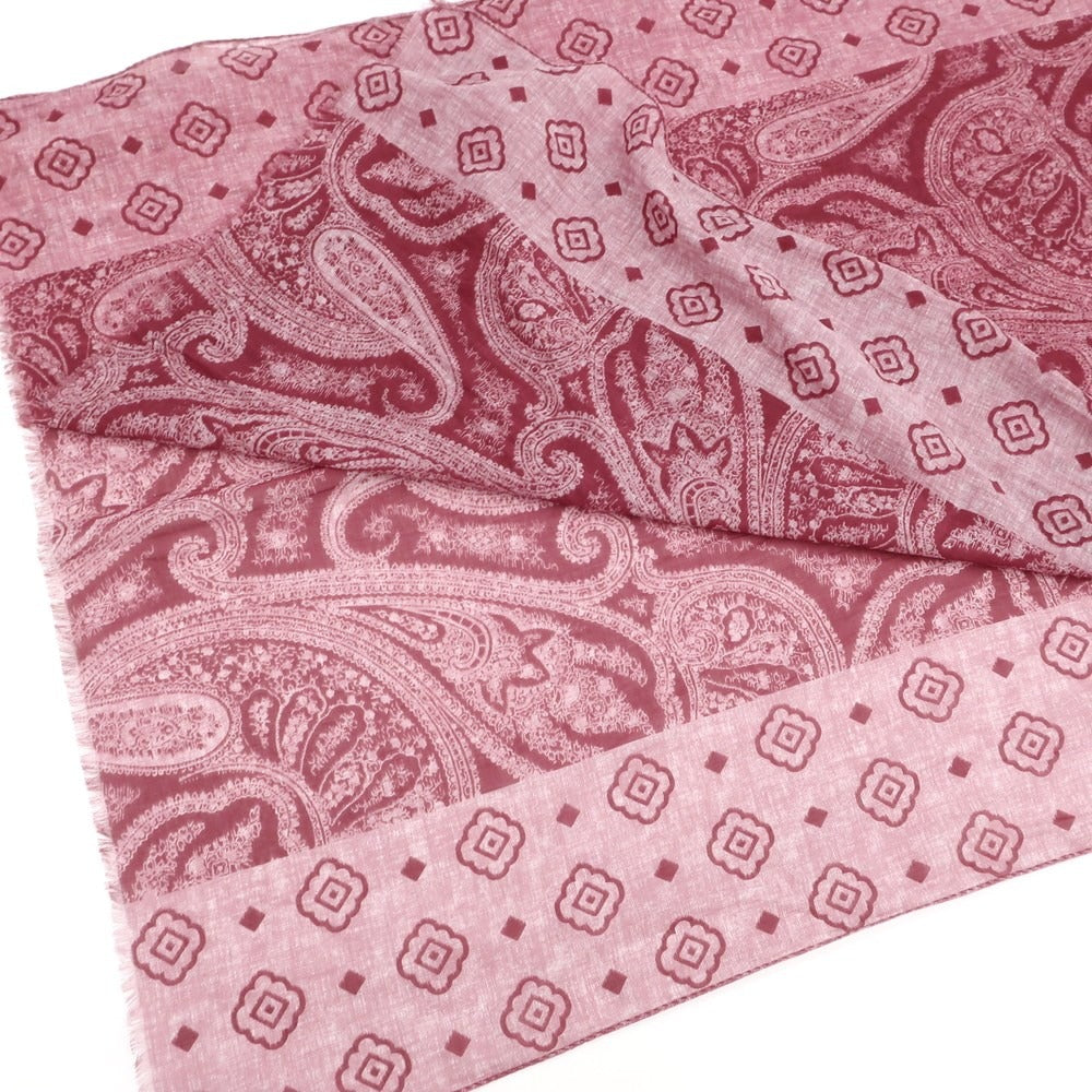 [New] LBM1911 Cotton Printed Stole Pink Purple x Wine Red [Condition Rank N] [Men&