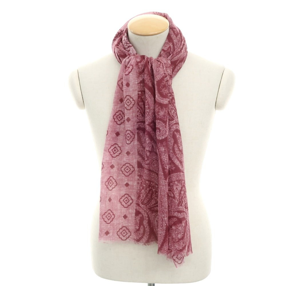 [New] LBM1911 Cotton Printed Stole Pink Purple x Wine Red [Condition Rank N] [Men&