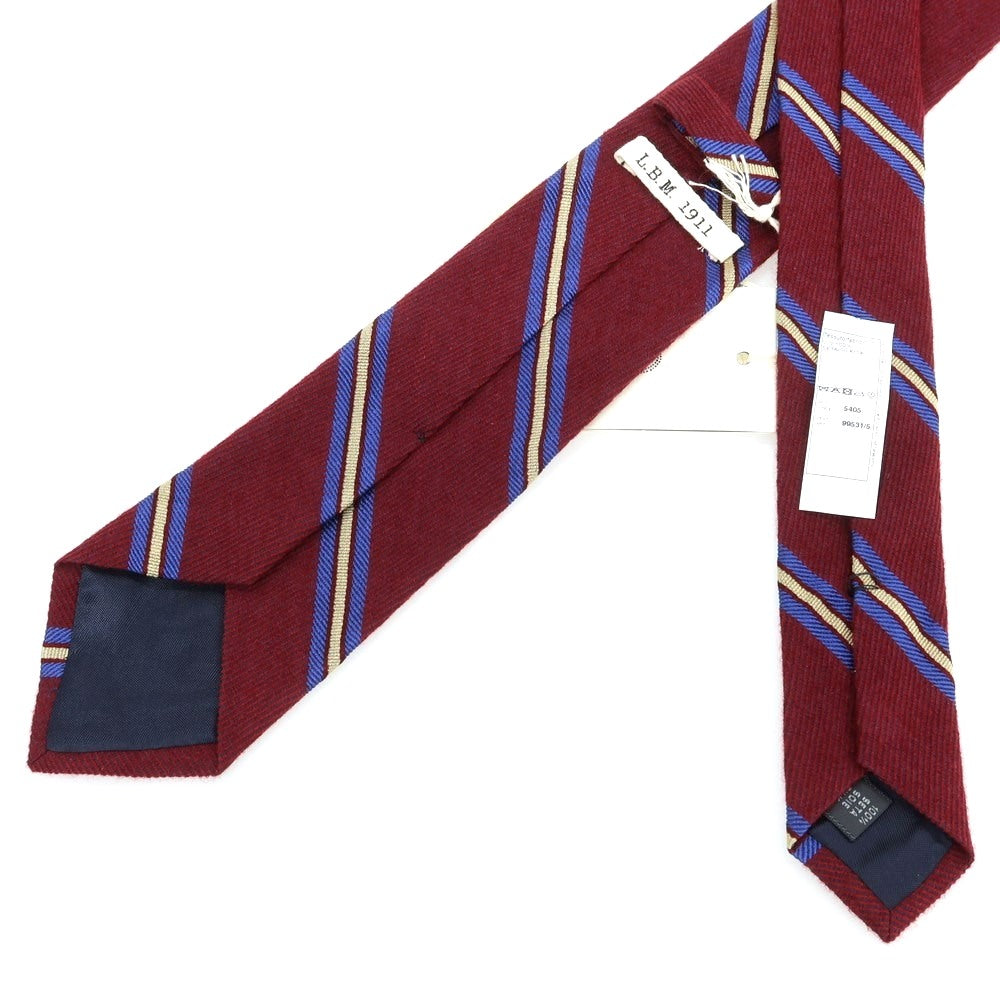 [New] LBM1911 Silk Striped Necktie Wine Red x Blue [Condition Rank N] [Men&