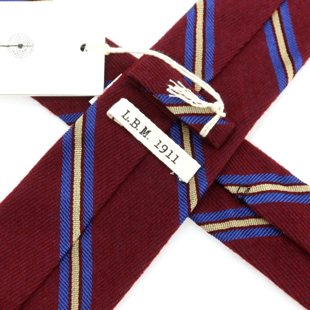 [New] LBM1911 Silk Striped Necktie Wine Red x Blue [Condition Rank N] [Men&