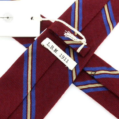 [New] LBM1911 Silk Striped Necktie Wine Red x Blue [Condition Rank N] [Men&