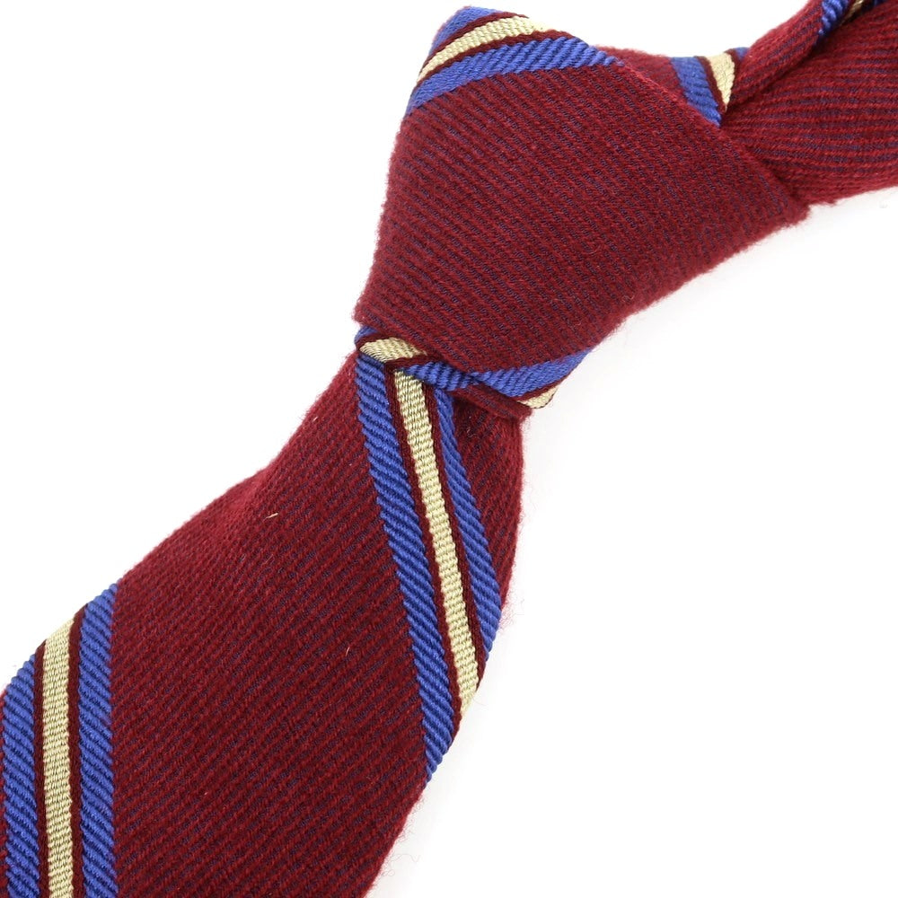 [New] LBM1911 Silk Striped Necktie Wine Red x Blue [Condition Rank N] [Men&