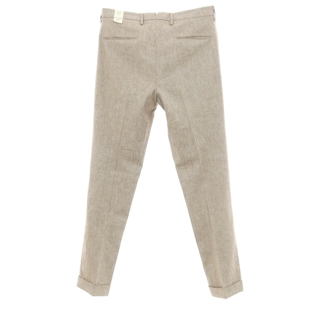 [New] LBM1911 Linen Cotton Casual Slacks Pants Brown x White [Size 50] [BRW] [S/S] [Condition Rank N] [Men&