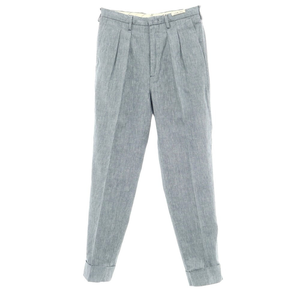 [New] LBM1911 Linen Cotton Casual Slacks Pants Dark Blue x White [Size 44] [BLU] [S/S] [Condition Rank N] [Men&