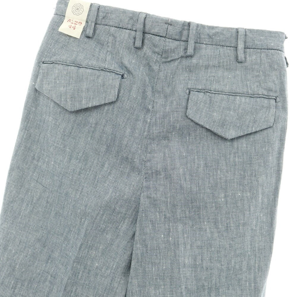 [New] LBM1911 Linen Cotton Casual Slacks Pants Dark Blue x White [Size 44] [BLU] [S/S] [Condition Rank N] [Men&