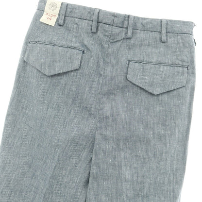 [New] LBM1911 Linen Cotton Casual Slacks Pants Dark Blue x White [Size 44] [BLU] [S/S] [Condition Rank N] [Men&