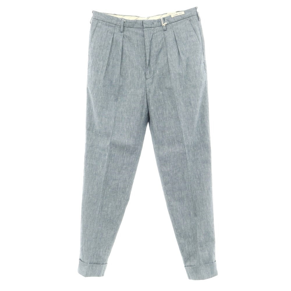 [New] LBM1911 Linen Cotton Casual Slacks Pants Dark Blue x White [Size 48] [BLU] [S/S] [Condition Rank N] [Men&