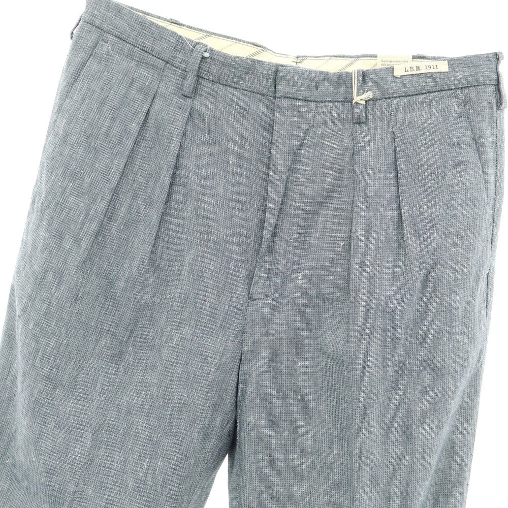 [New] LBM1911 Linen Cotton Casual Slacks Pants Dark Blue x White [Size 48] [BLU] [S/S] [Condition Rank N] [Men&