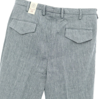 [New] LBM1911 Linen Cotton Casual Slacks Pants Dark Blue x White [Size 48] [BLU] [S/S] [Condition Rank N] [Men&