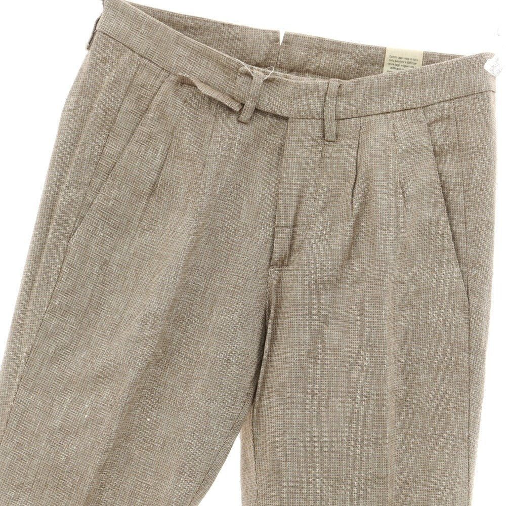 [New] LBM1911 Linen Cotton Casual Slacks Pants Brown x White [Size 44] [BRW] [S/S] [Condition Rank N] [Men&