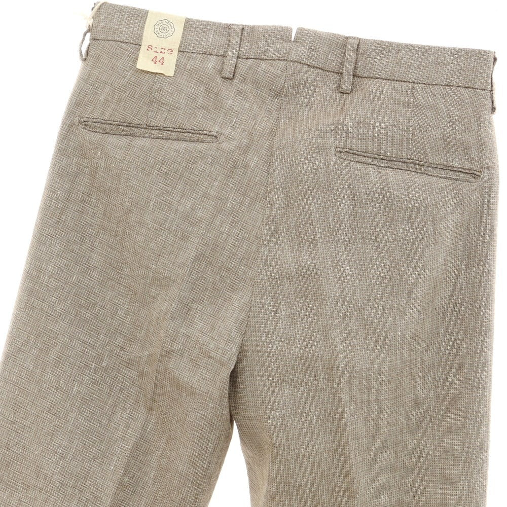 [New] LBM1911 Linen Cotton Casual Slacks Pants Brown x White [Size 44] [BRW] [S/S] [Condition Rank N] [Men&