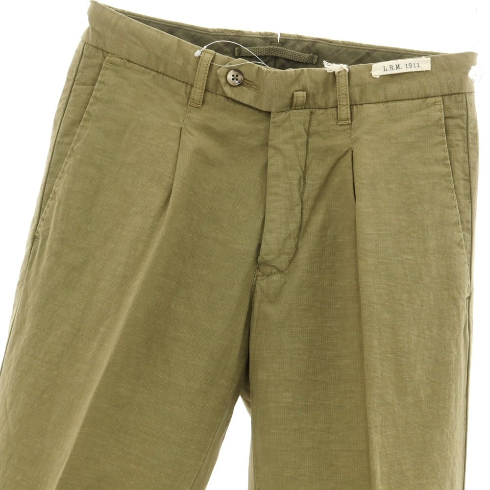 [New] LBM1911 Cotton Linen Casual Slacks Pants Moss Green [Size 44] [GRN] [S/S] [Condition Rank N] [Men&