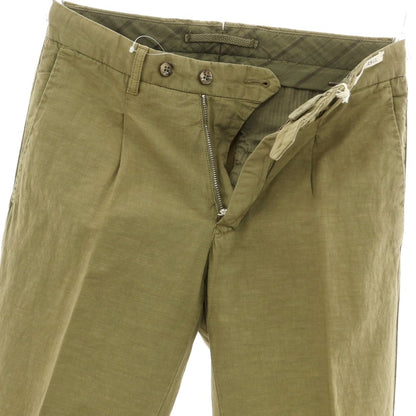 [New] LBM1911 Cotton Linen Casual Slacks Pants Moss Green [Size 44] [GRN] [S/S] [Condition Rank N] [Men&