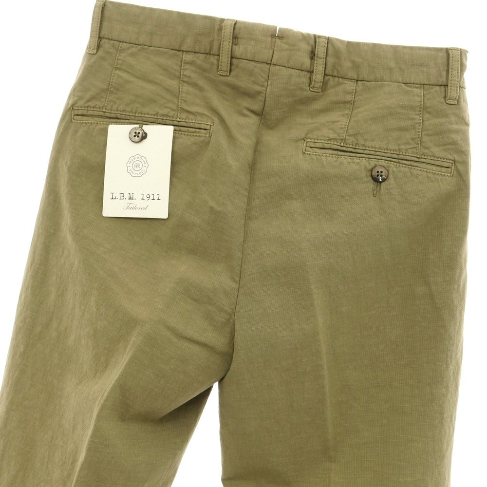 [New] LBM1911 Cotton Linen Casual Slacks Pants Moss Green [Size 44] [GRN] [S/S] [Condition Rank N] [Men&