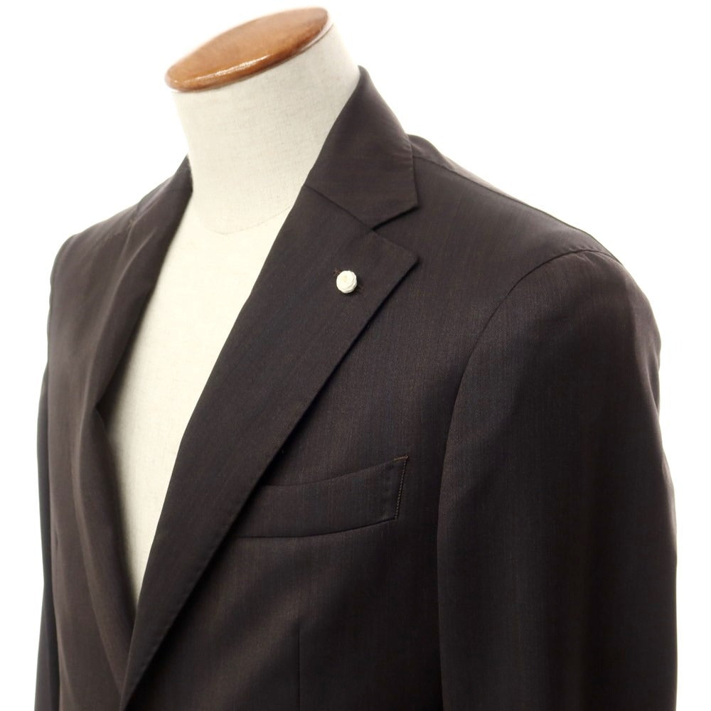 [New] Luigi Bianchi Mantova Wool Silk 2B Tailored Jacket Dark Brown [Size 46] [BRW] [S/S] [Condition Rank N] [Men&