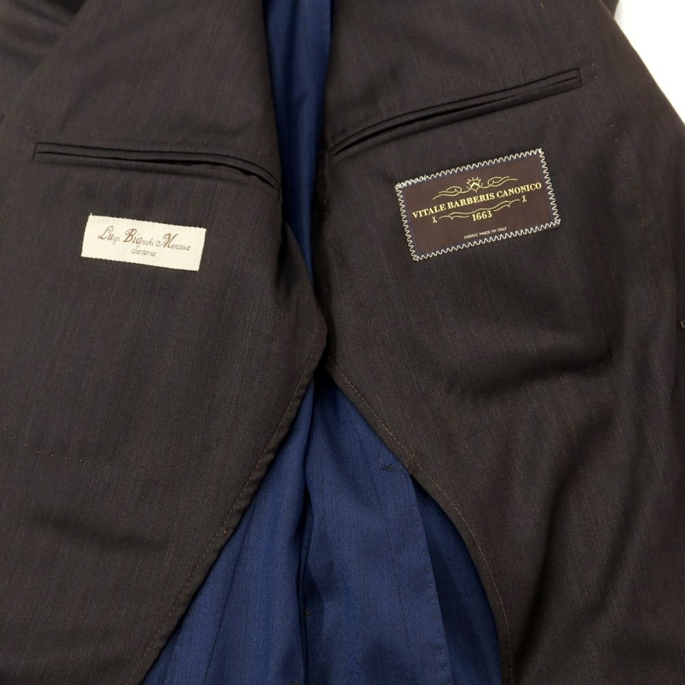 [New] Luigi Bianchi Mantova Wool Silk 2B Tailored Jacket Dark Brown [Size 46] [BRW] [S/S] [Condition Rank N] [Men&