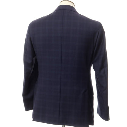 [New] Luigi Bianchi Mantova Wool Check Tailored Jacket Navy [Size 48] [NVY] [S/S] [Condition Rank N] [Men&