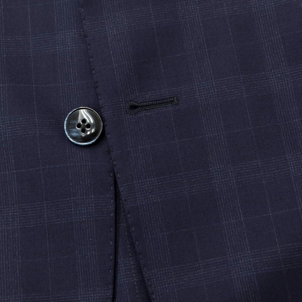 [New] Luigi Bianchi Mantova Wool Check Tailored Jacket Navy [Size 48] [NVY] [S/S] [Condition Rank N] [Men&