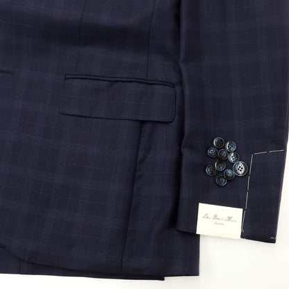 [New] Luigi Bianchi Mantova Wool Check Tailored Jacket Navy [Size 48] [NVY] [S/S] [Condition Rank N] [Men&