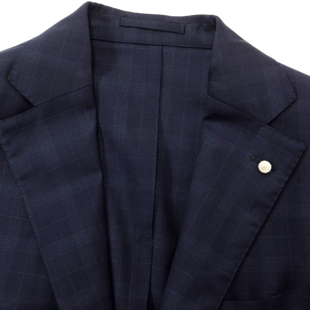 [New Outlet] Luigi Bianchi Mantova Wool Check Tailored Jacket Navy [Size 50] [NVY] [S/S] [Condition Rank N-] [Men&