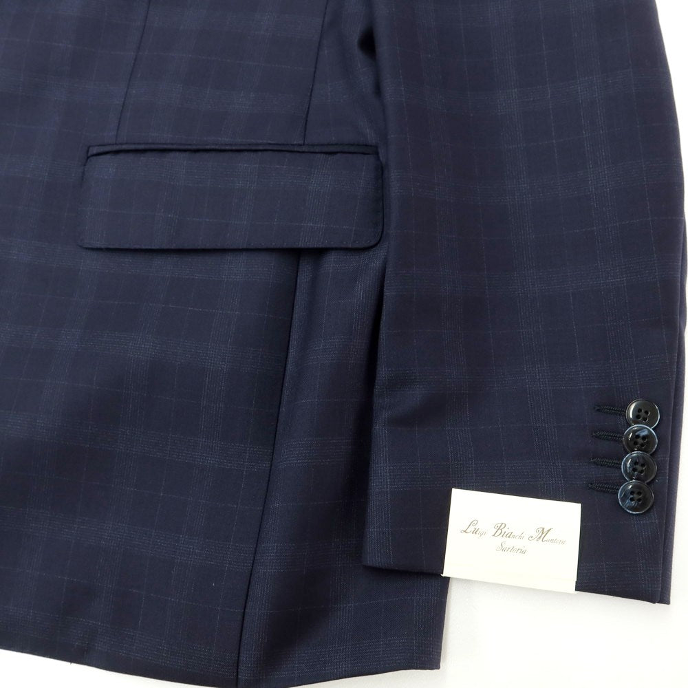 [New Outlet] Luigi Bianchi Mantova Wool Check Tailored Jacket Navy [Size 50] [NVY] [S/S] [Condition Rank N-] [Men&