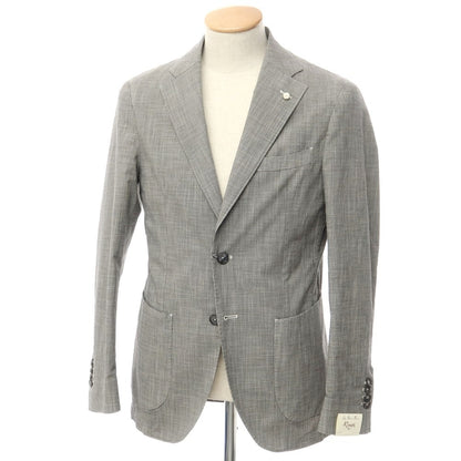 [New] Luigi Bianchi Mantova Cotton Linen 2B Casual Jacket Gray [Size 44] [GRY] [S/S] [Condition Rank N] [Men&