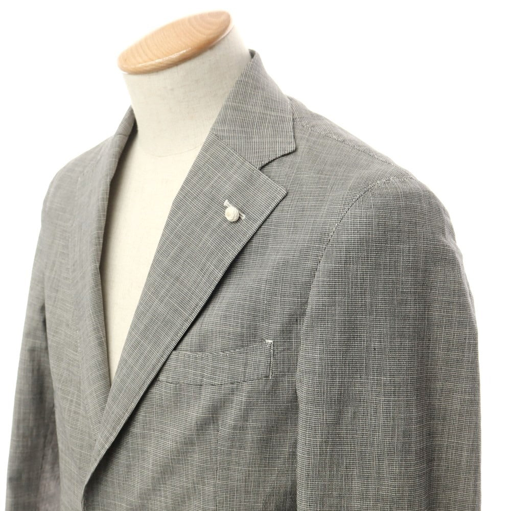 [New] Luigi Bianchi Mantova Cotton Linen 2B Casual Jacket Gray [Size 44] [GRY] [S/S] [Condition Rank N] [Men&