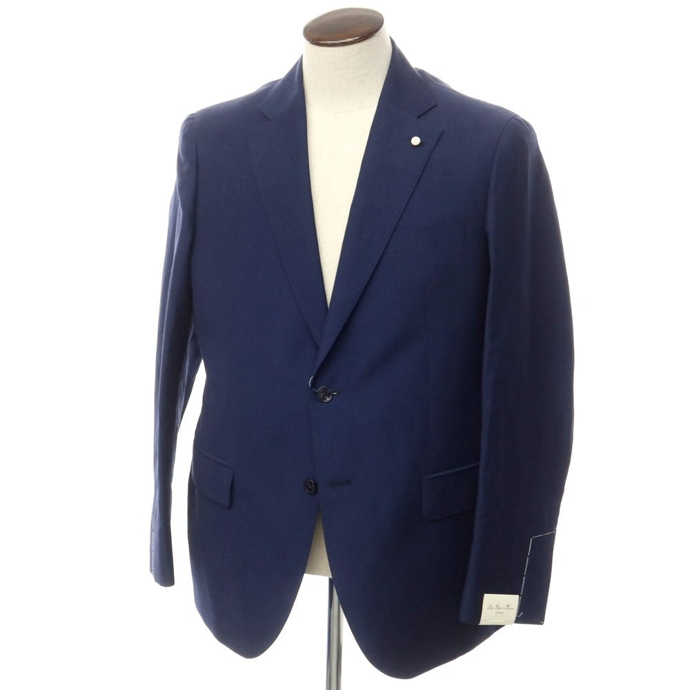 [New] Luigi Bianchi Mantova Wool Linen 2B Tailored Jacket Navy [Size 52] [NVY] [S/S] [Condition Rank N] [Men&