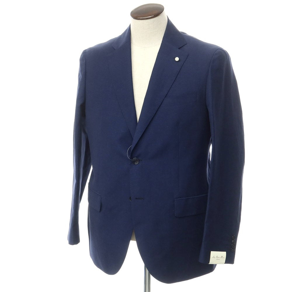 [New Outlet] Luigi Bianchi Mantova Wool Linen 2B Tailored Jacket Navy [Size 52] [NVY] [S/S] [Condition Rank N-] [Men&