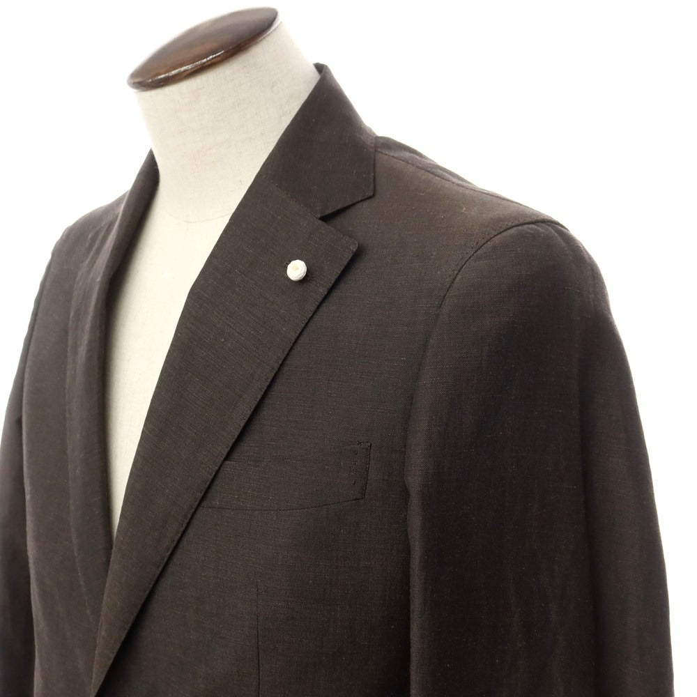 [New Outlet] Luigi Bianchi Mantova Wool Linen Tailored Jacket Brown [48] [Condition Rank N-] [Men&