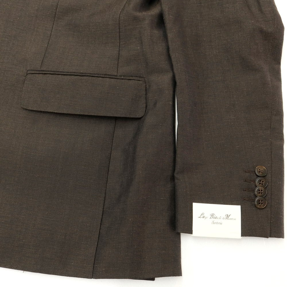 [New Outlet] Luigi Bianchi Mantova Wool Linen Tailored Jacket Brown [48] [Condition Rank N-] [Men&