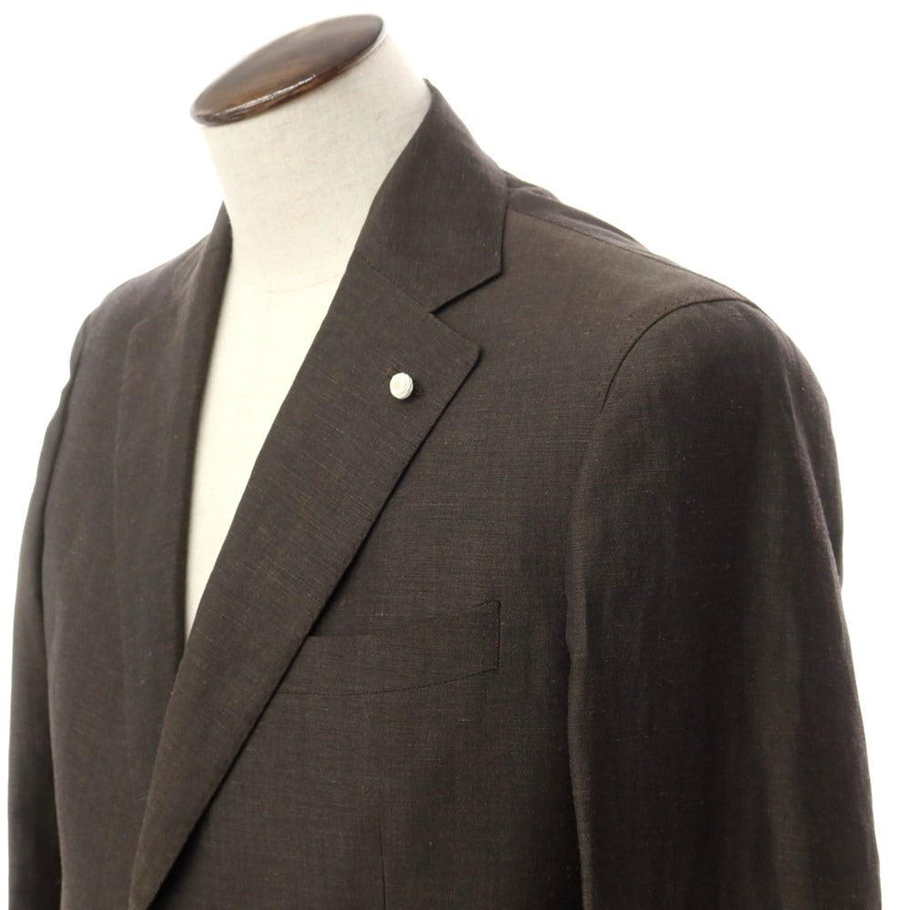 [New] Luigi Bianchi Mantova Wool Linen Tailored Jacket Brown [Size 52] [BRW] [S/S] [Condition Rank N] [Men&