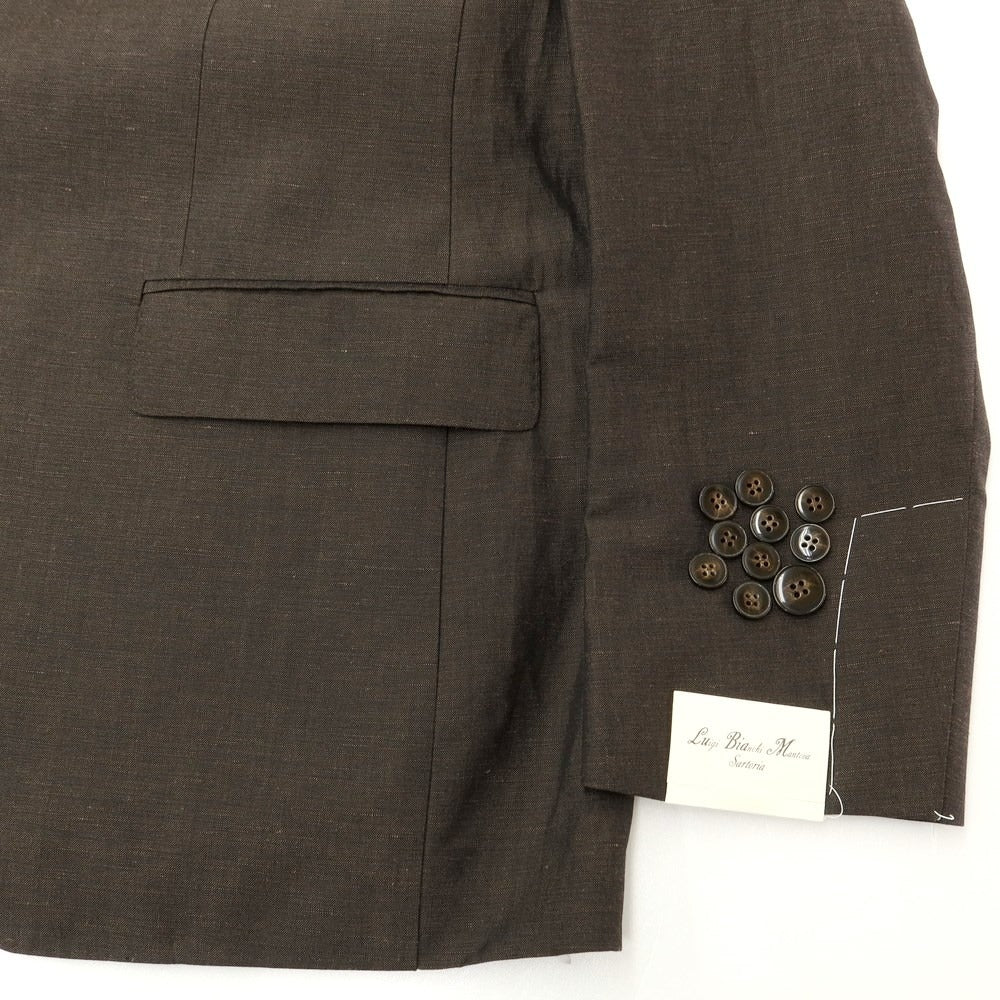 [New] Luigi Bianchi Mantova Wool Linen Tailored Jacket Brown [Size 52] [BRW] [S/S] [Condition Rank N] [Men&