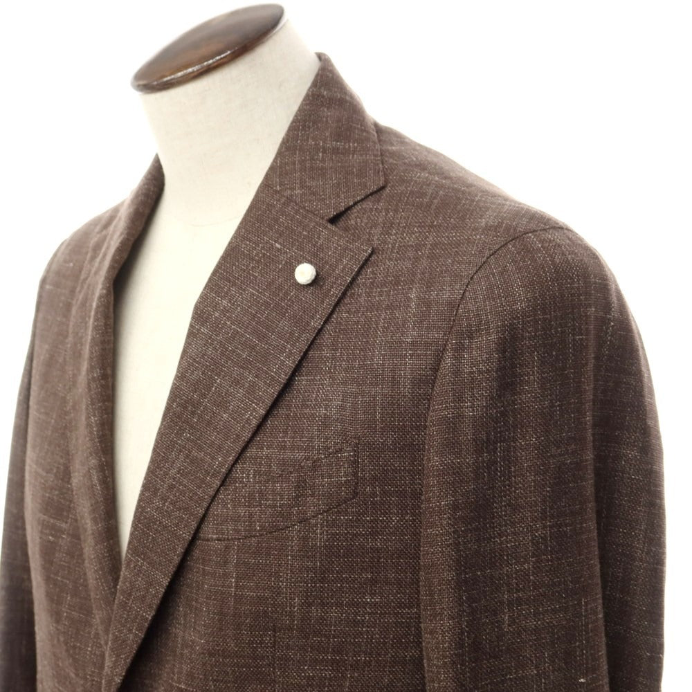 [New] Luigi Bianchi Mantova Wool Silk Linen Tailored Jacket Brown [Size 48] [BRW] [S/S] [Condition Rank N] [Men&