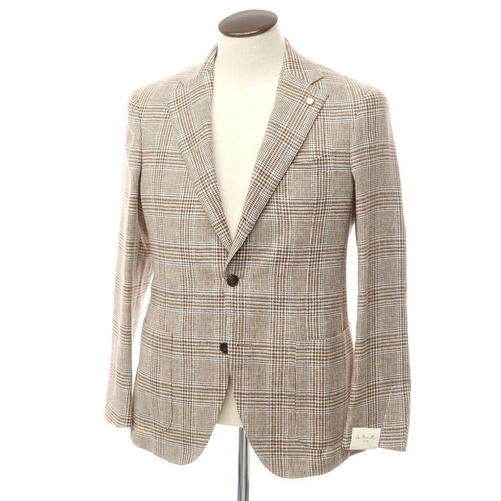 [New] Luigi Bianchi Mantova Wool Silk Linen Tailored Jacket Brown x White [Size 48] [BRW] [S/S] [Condition Rank N] [Men&