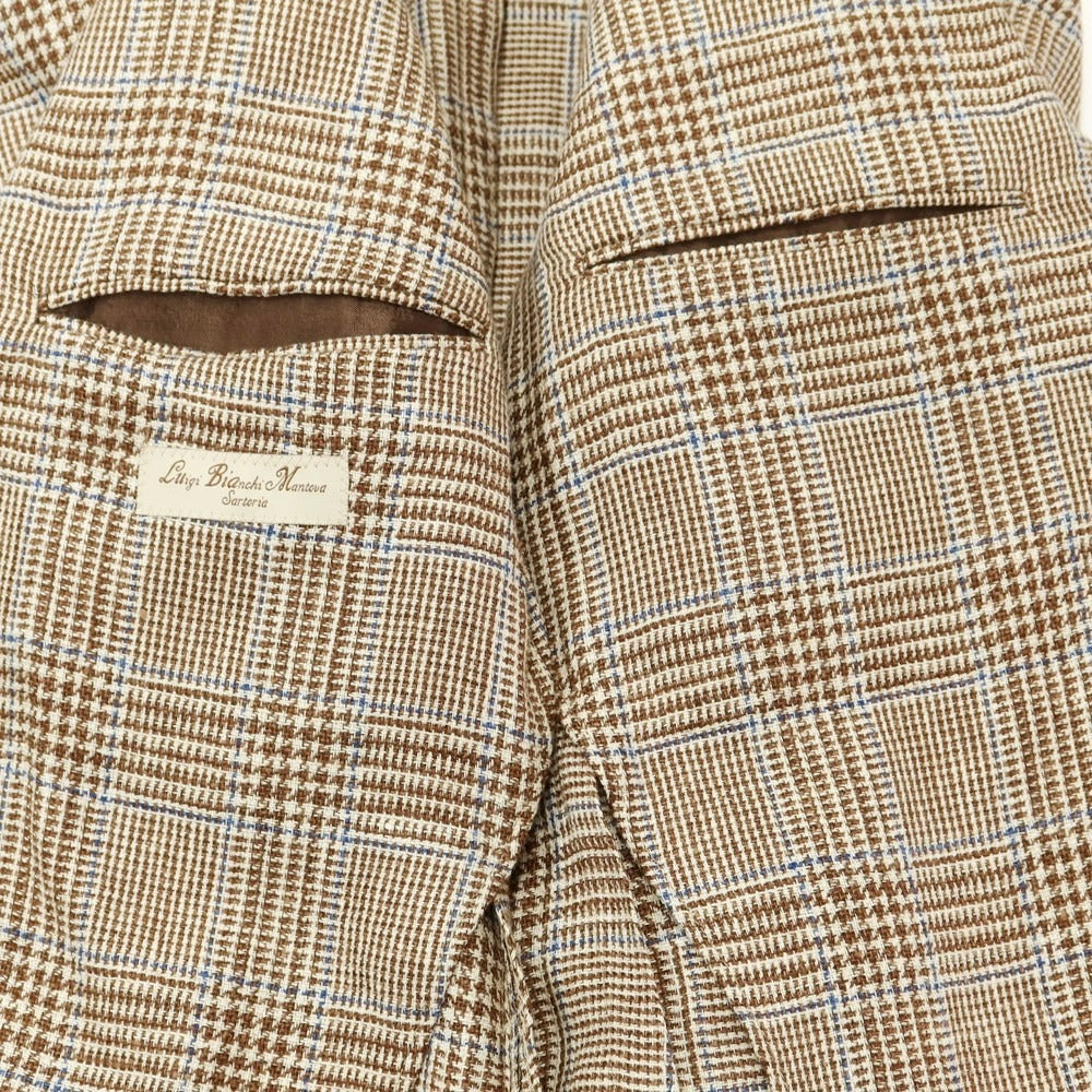 [New] Luigi Bianchi Mantova Wool Silk Linen Tailored Jacket Brown x White [Size 48] [BRW] [S/S] [Condition Rank N] [Men&