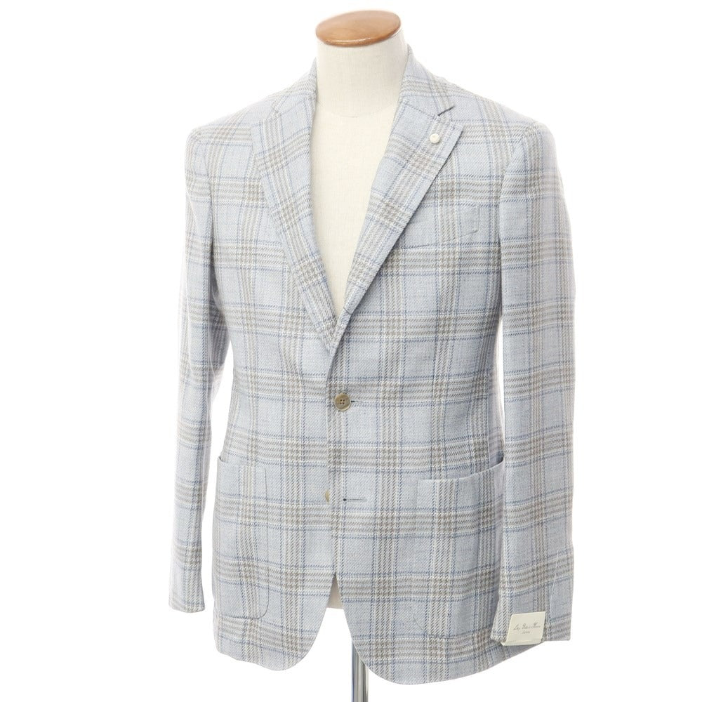 [New] Luigi Bianchi Mantova Wool Silk Linen Tailored Jacket Saxe Blue x Gray [Size 46] [BLU] [S/S] [Condition Rank N] [Men&