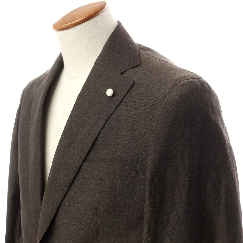 [New] Luigi Bianchi Mantova Wool Linen Tailored Jacket Brown [Size 46] [BRW] [S/S] [Condition Rank N] [Men&