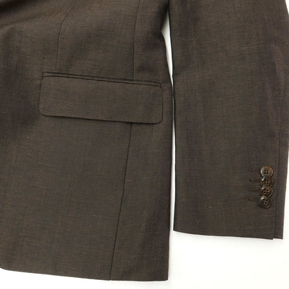 [New Outlet] Luigi Bianchi Mantova Wool Linen Tailored Jacket Brown [Size 48] [BRW] [S/S] [Condition Rank N-] [Men&