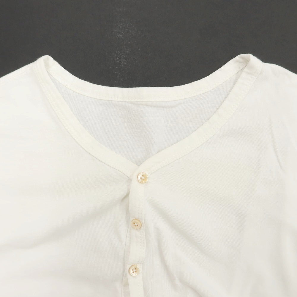 [Used] CIRCOLO 1901 Cotton Henley Neck Short Sleeve T-Shirt White [Size L] [WHT] [S/S] [Condition Rank C] [Men&