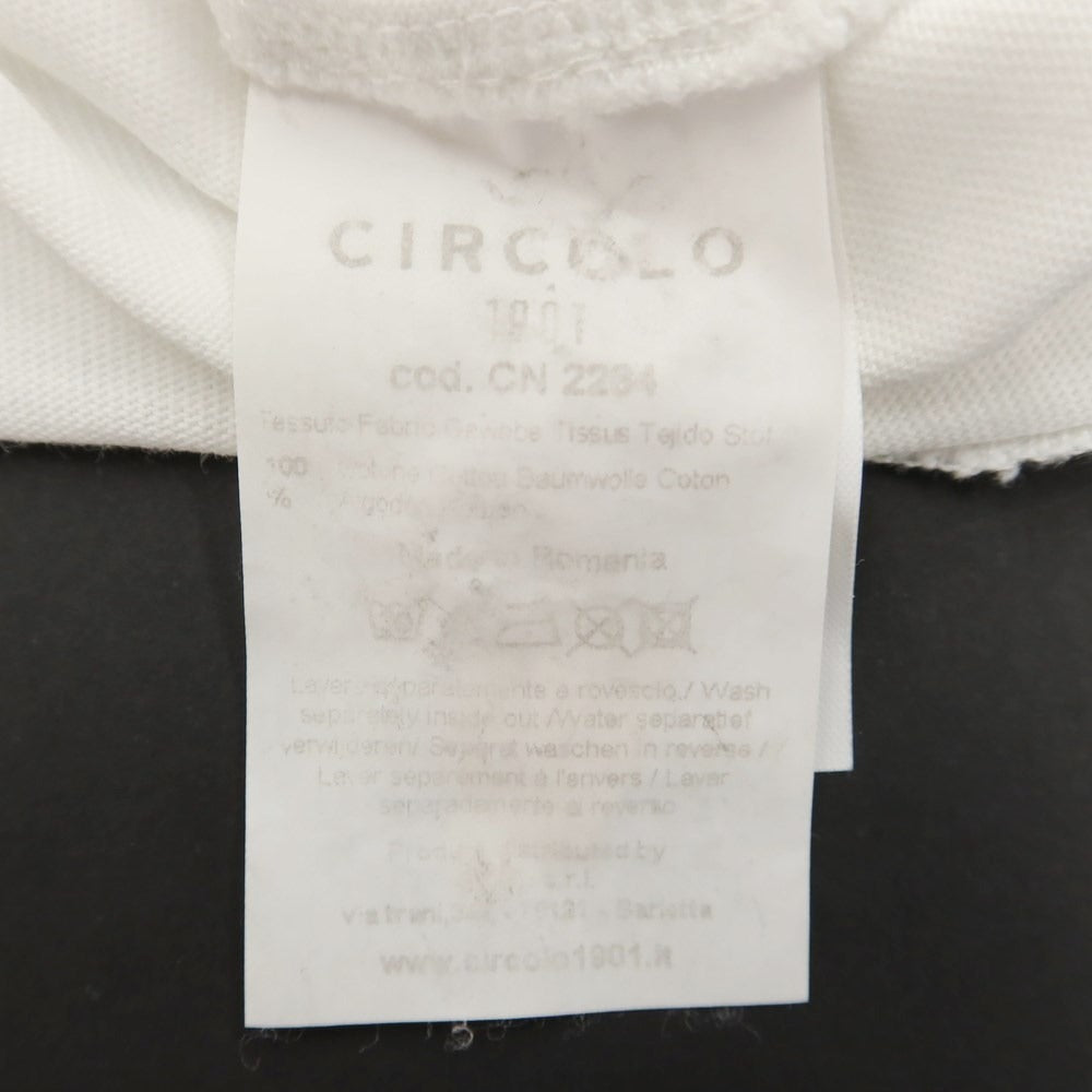 [Used] CIRCOLO 1901 Cotton Henley Neck Short Sleeve T-Shirt White [Size L] [WHT] [S/S] [Condition Rank C] [Men&