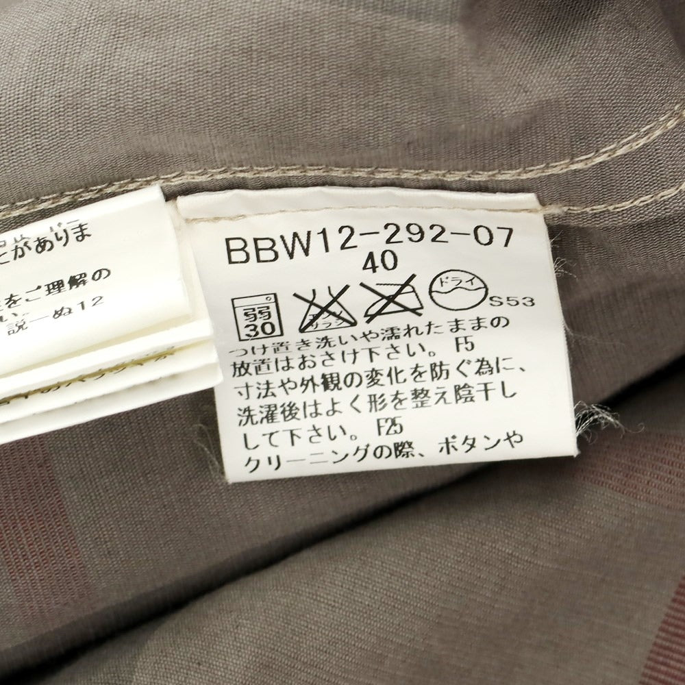 [Used] Burberry Cotton Linen Check Regular Collar Casual Shirt Gray [40] [Condition Rank C] [Men&