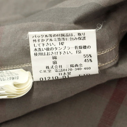 [Used] Burberry Cotton Linen Check Regular Collar Casual Shirt Gray [40] [Condition Rank C] [Men&