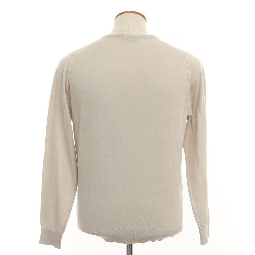 [Used] John Smedley Cotton V-neck pullover knit, beige [Size M] [BEI] [S/S] [Condition Rank B] [Men&