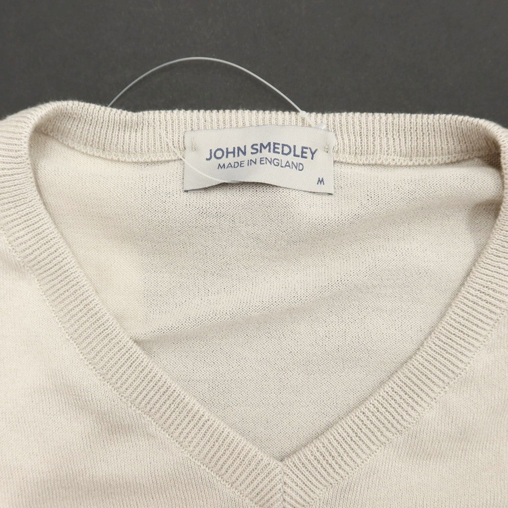 [Used] John Smedley Cotton V-neck pullover knit, beige [Size M] [BEI] [S/S] [Condition Rank B] [Men&