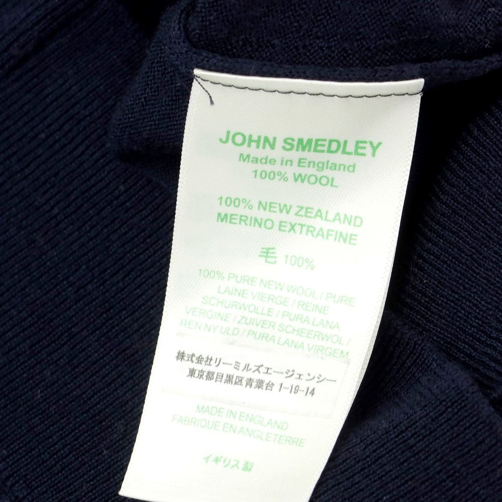 【中古】ジョンスメドレー JOHN SMEDLEY ウール ハイゲージ 長袖 ポロニット ネイビー【サイズM】【NVY】【A/W】【状態ランクB】【メンズ】【759080】