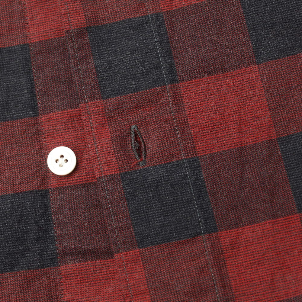 [Used] Finamore Cotton Check Horizontal Collar Casual Shirt Red x Black [39] [Condition Rank B] ​​[Men&