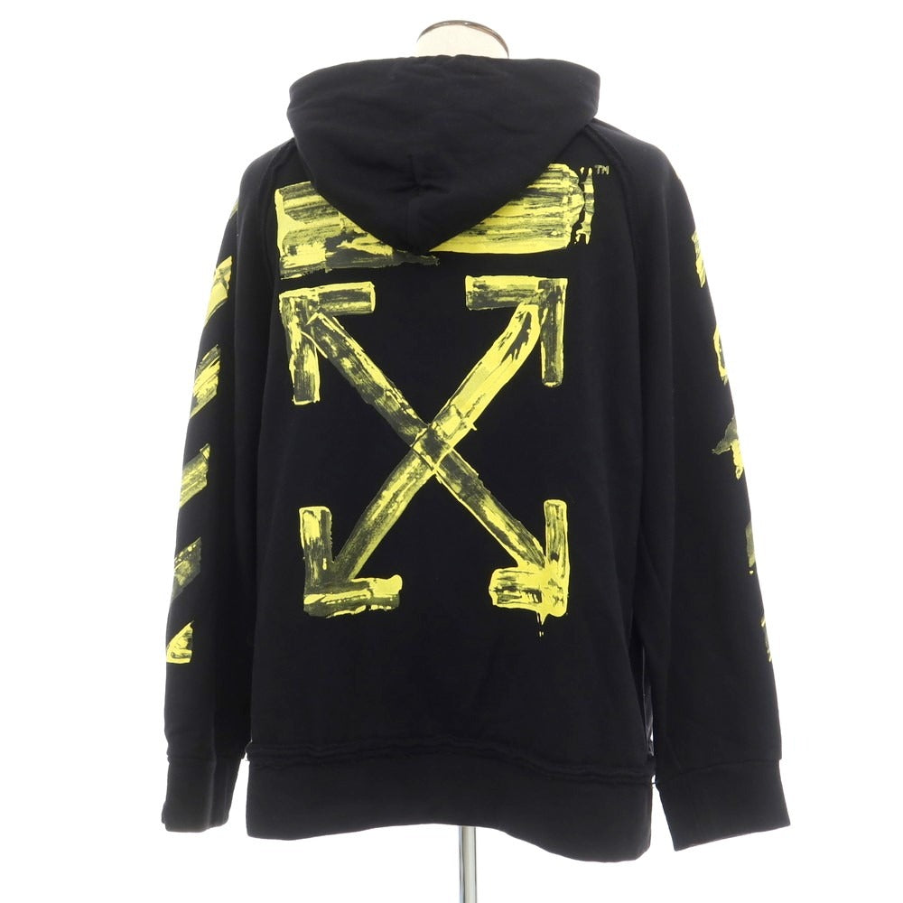 【中古】オフホワイト OFF-WHITE コットン 裏起毛 プルオーバー パーカー ブラック【サイズL】【BLK】【A/W】【状態ランクB】【メンズ】【759080】